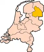 Map: Province of Drenthe in the Netherlands