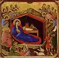 The "Nativity". Jesus is born in a stable.