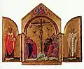 A small triptych for private devotion of the Crucifixion, in Siena.