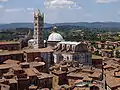 The cathedral fits very well into the rest of Siena