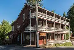 Dutch Flat Hotel, built in 1852 when Dutch Flat was one of the largest hydraulic gold mining towns in California