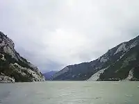 The Iron Gate, a deep valley made by the Danube between Serbia and Romania