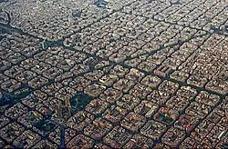 When Barcelona, Spain expanded in the late 19th century, the architect Ildefons Cerdà created a plan. Older parts of the city do not follow the plan.