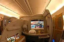 Emirates Boeing 777-200LR First Class Suite.