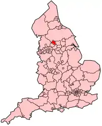 Bradford shown within England