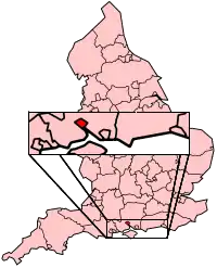 Southampton shown within Hampshire