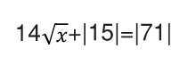 An equation of absolute value and square roots.