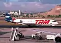 A TAM Fokker 100. The airline used to own 51 of these airplanes.