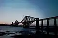 The Firth of Forth rail bridge with its three double cantilevers