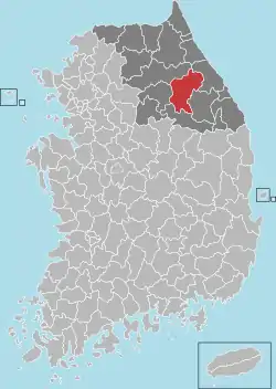 Location in South Korea