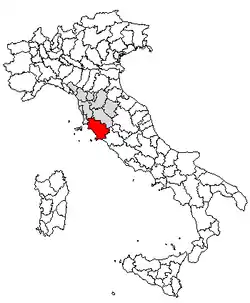 Location of Province of Grosseto