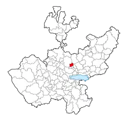 Location of Guadalajara within Jalisco