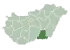 Map of Hungary highlighting Csongrád County