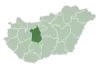 Map of Hungary highlighting Fejér County