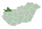 Győr-Moson-Sopron County within Hungary