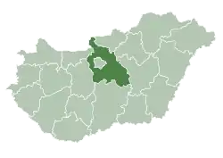 Pest County within Hungary