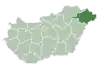 Map of Hungary highlighting Szabolcs-Szatmár-Bereg County