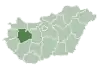 Map of Hungary highlighting Veszprém County