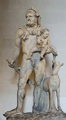 Heracles, the greatest hero of Greek mythology, and his child Telephos, Louvre.