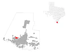 Location of Alton in Hidalgo County and Texas