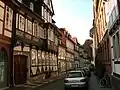 Half-timbered houses in Hinterer Brühl Street.