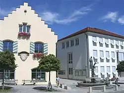 The old and new town halls in Holzkirchen