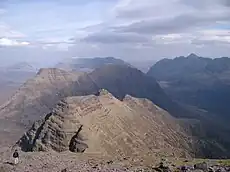 View east from Sgurr Mhòr over the "Horns"