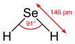 Structural diagram of the hydrogen selenide molecule
