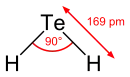 Structural diagram of the hydrogen telluride molecule