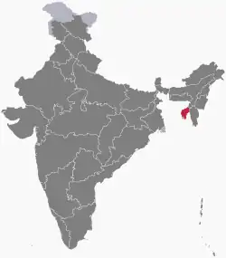 Location of Tripura in India