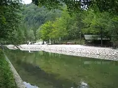 Swimming pool (at the confluence of the Belca)