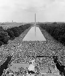 View of the protestors at the March on Washington (1963)