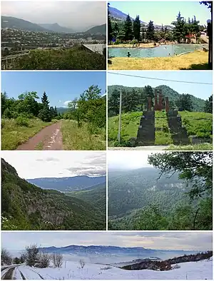 From top left:
Ijevan skyline • Ijevan central parkIjevan Dendropark • World War II memorialGugark Mountains • Ijevan Wildlife SanctuaryWinter panorama of Ijevan area