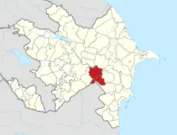 Map of Azerbaijan showing Imishli Rayon