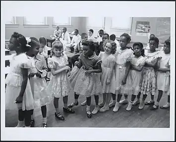 Black and white students together after Brown in Washington, D.C.