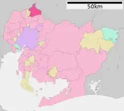 Location of Inuyama in Aichi