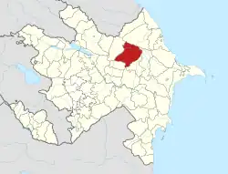 Map of Azerbaijan showing Ismayilli District