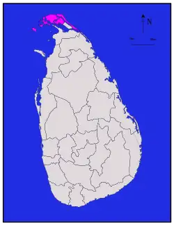 Location of Jaffna District