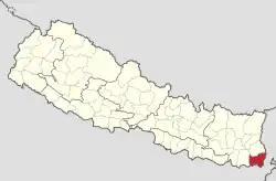 Location of Jhapa District in Nepal