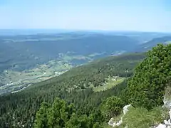 Looking towards Lélex from just below Crêt de la Neige summit (1717.6m)