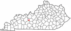 Location of Caneyville within Kentucky.