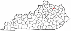 Location of Flemingsburg, Kentucky