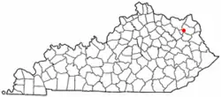 Location of Olive Hill, Kentucky