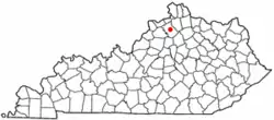 Location of Owenton, Kentucky