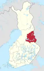 Kainuu on a map of Finland