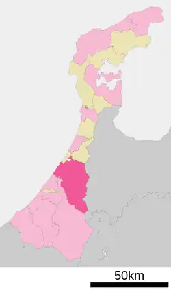 Location of Kanazawa in Ishikawa