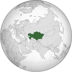 Location of  Kazakhstan  (green)