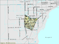 U.S. Census Bureau map of Kendall showing boundaries