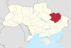 Land Russia gained in the Russian-Ukrainian War. Land in Kharkiv Oblast not controlled by the Russian military showing lines in the East.