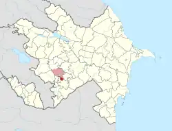 Map of Azerbaijan showing Khojaly District